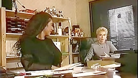 In the office a big tits try lesbo fisting and anal fuck