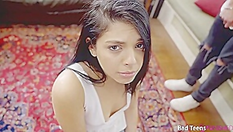Kinky teen 18+ brunette, Gina Valentina likes to get tied up and fucked until she cums