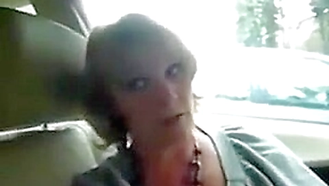 Car-head blonde unfaithful slut-wife