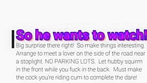 Dares for a hotwife