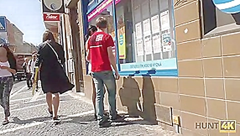HUNT4K. Slutty girl will do everything for money paid by stranger