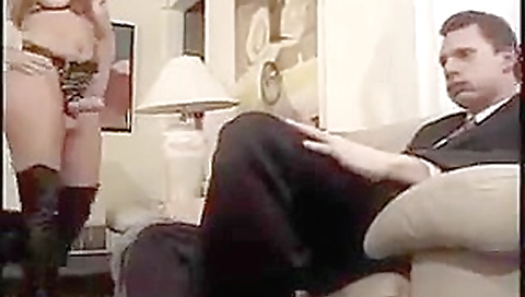MILF wife with big tits fucking her submissive man