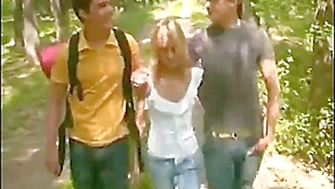 She get s caned for Bisex MMF in woods !!!